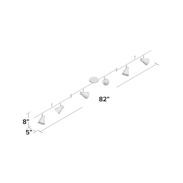 Mercer41 Cotten 82'' 6 Light Swing Arm Track Lighting Track Kit with